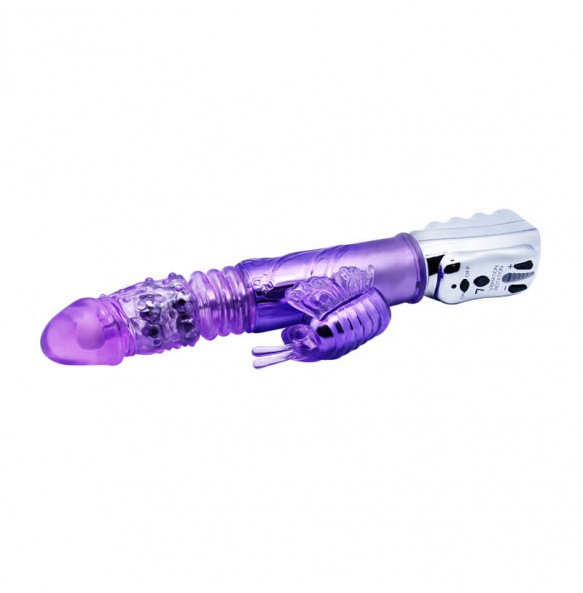 BAILE - ALICE Butterfly Retractable Swing Rotating Beads Vibrator (Battery - Purple)